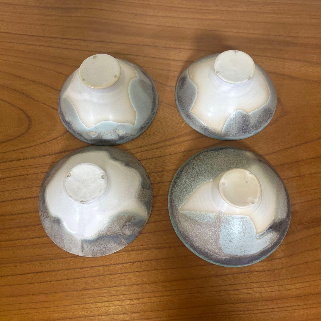 【美品】降幡未来　陶器　脚付デザートボウル　コンポート皿　4個セット販売