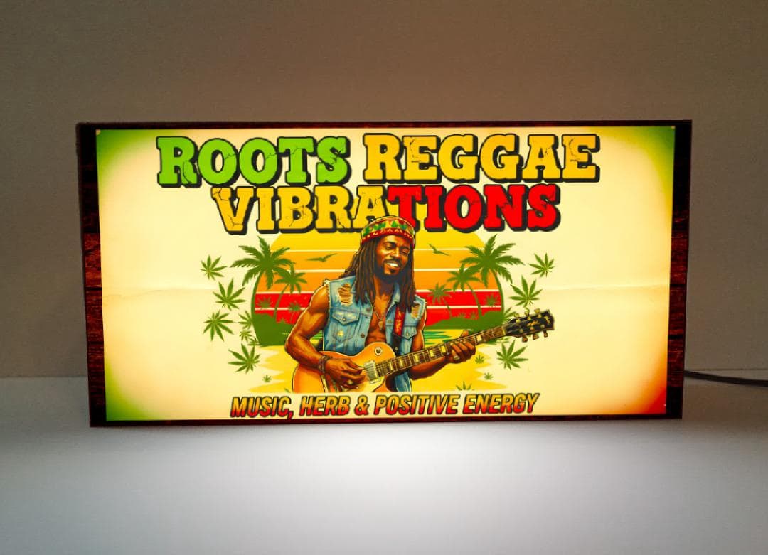 【オーダー無料】レゲエ ジャマイカ レコード 看板 置物 雑貨 ライトBOX