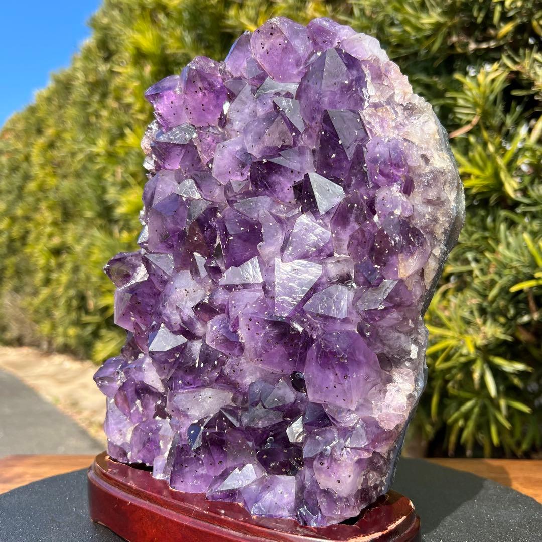 ✳️超巨大☆素敵な輝きオーラ混合パワー☆大粒 アメジスト クラスター 天然石 原石