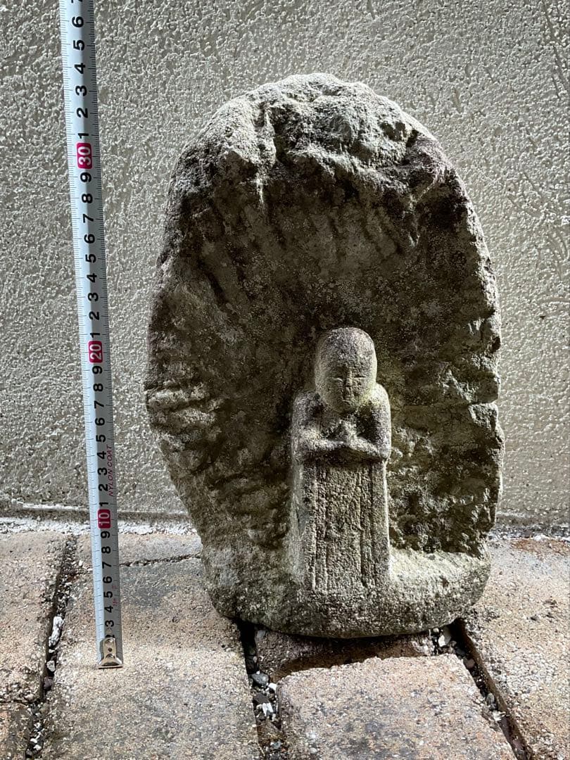野仏　石仏　地蔵菩薩立像　仏像　仏教美術　江戸時代　新潟県　高さ約33cm