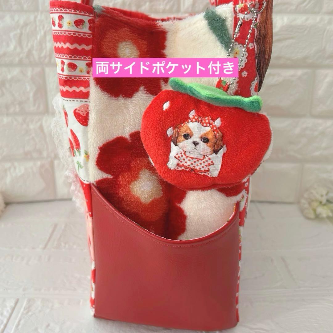 フェイクレザー＆ボア　新柄超BIGあんこちゃん　コヤンイサムチョン　トートバッグ