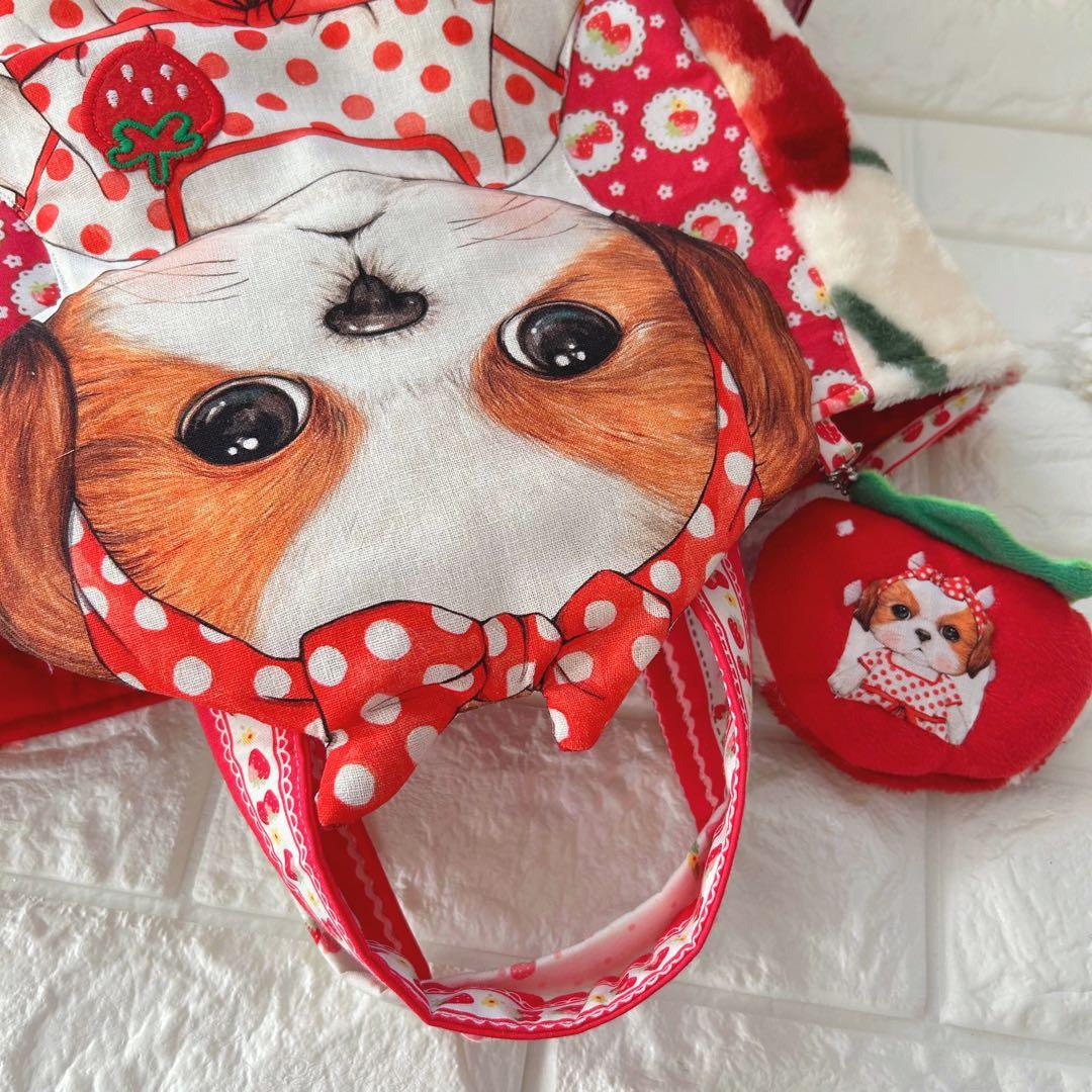 フェイクレザー＆ボア　新柄超BIGあんこちゃん　コヤンイサムチョン　トートバッグ