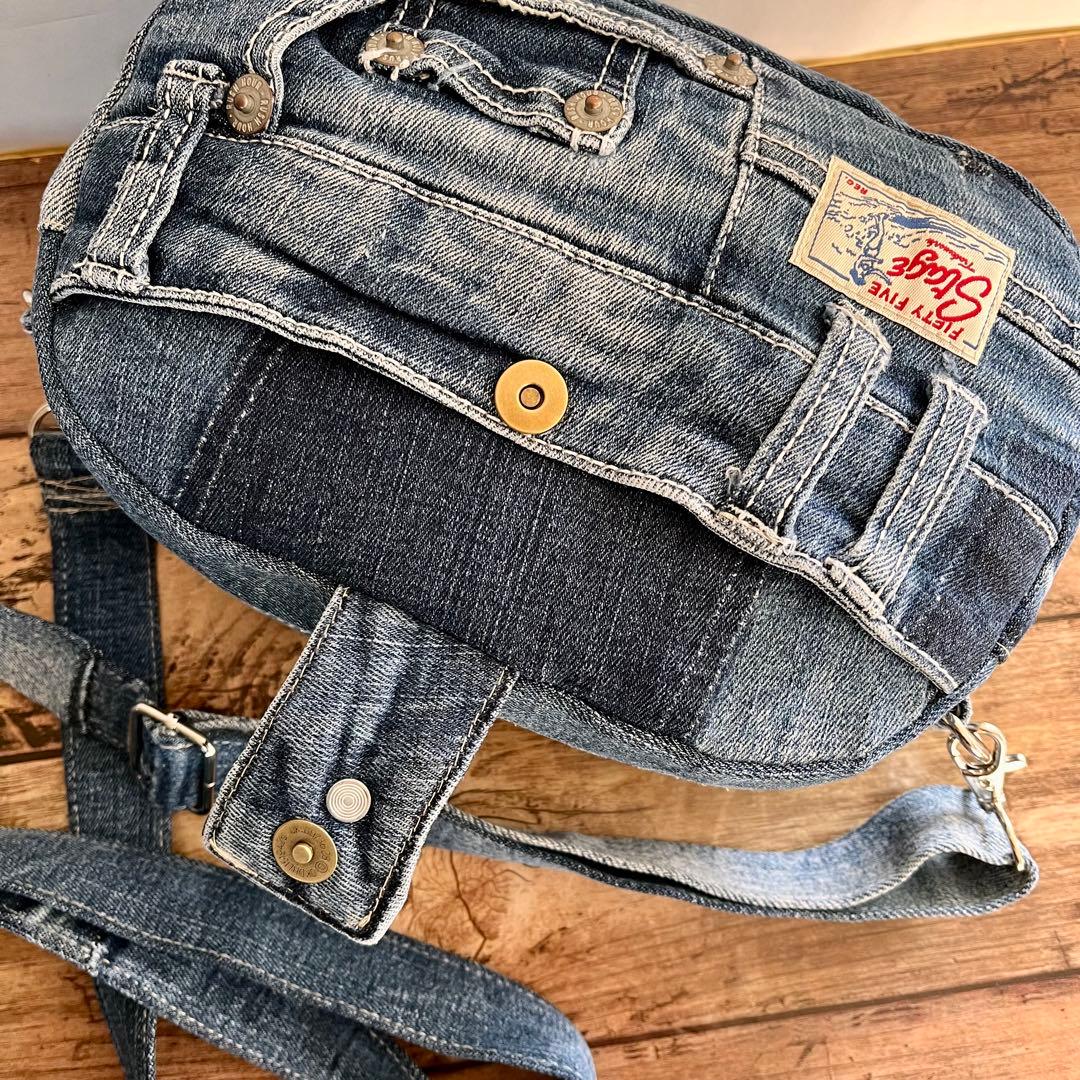 ショルダーバッグ バッグ ハンドメイド デニムリメイク マイクロバッグ デニム