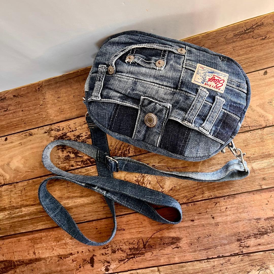 ショルダーバッグ バッグ ハンドメイド デニムリメイク マイクロバッグ デニム