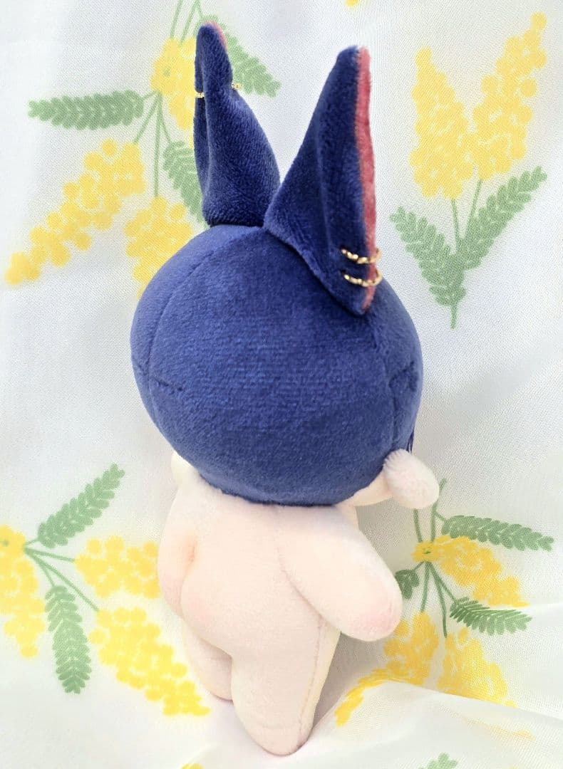 自作 無属性 ぬいぐるみ 骨入り 青髪のケモ耳くん 10cm