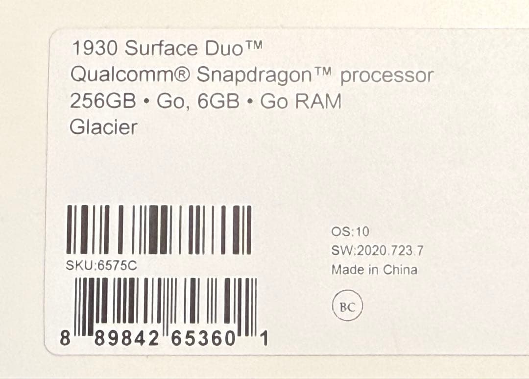 Surface Duo (初代) 箱・付属品有り