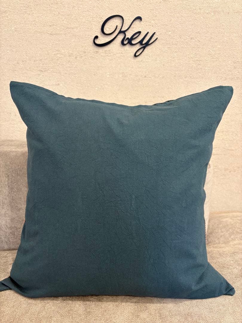 ミナペルホネン　ハンドメイドクッションカバー★happa smoky green