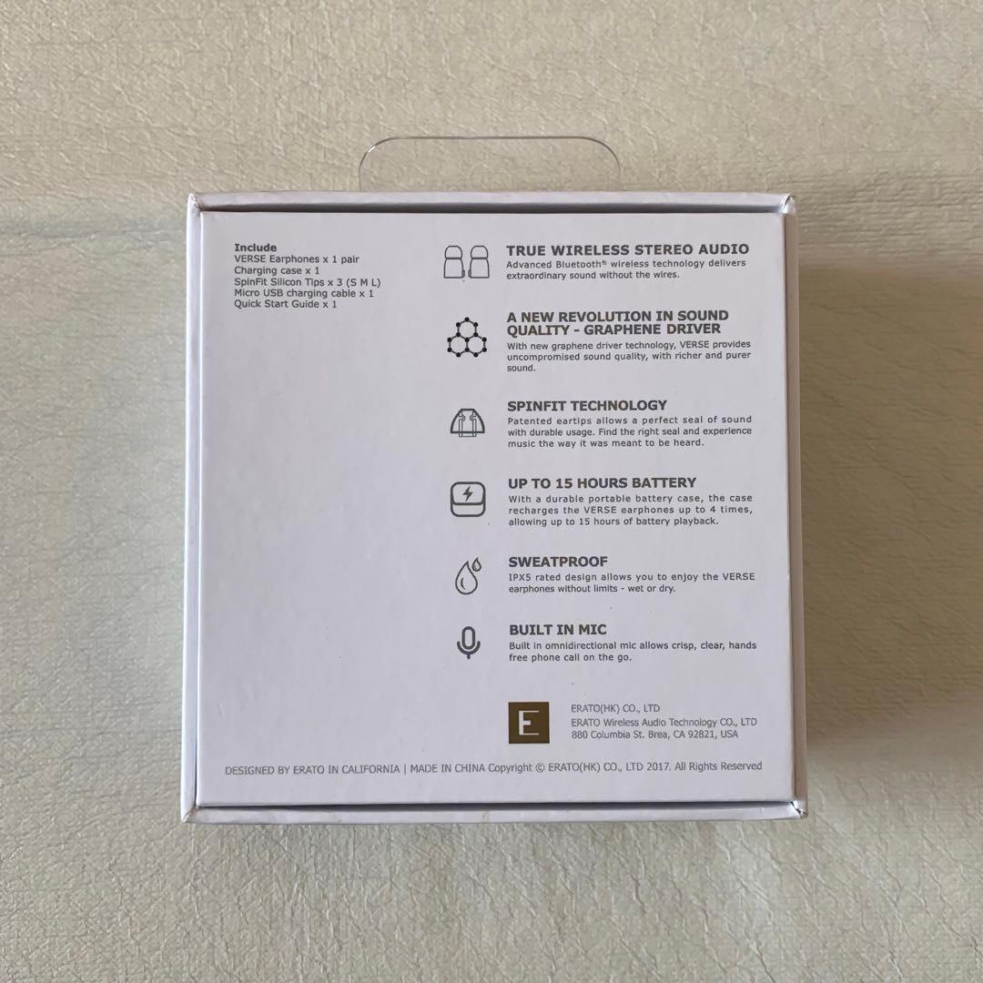 ERATO トゥルーワイヤレスイヤフォン VERSE ホワイト 片耳なし 箱あり