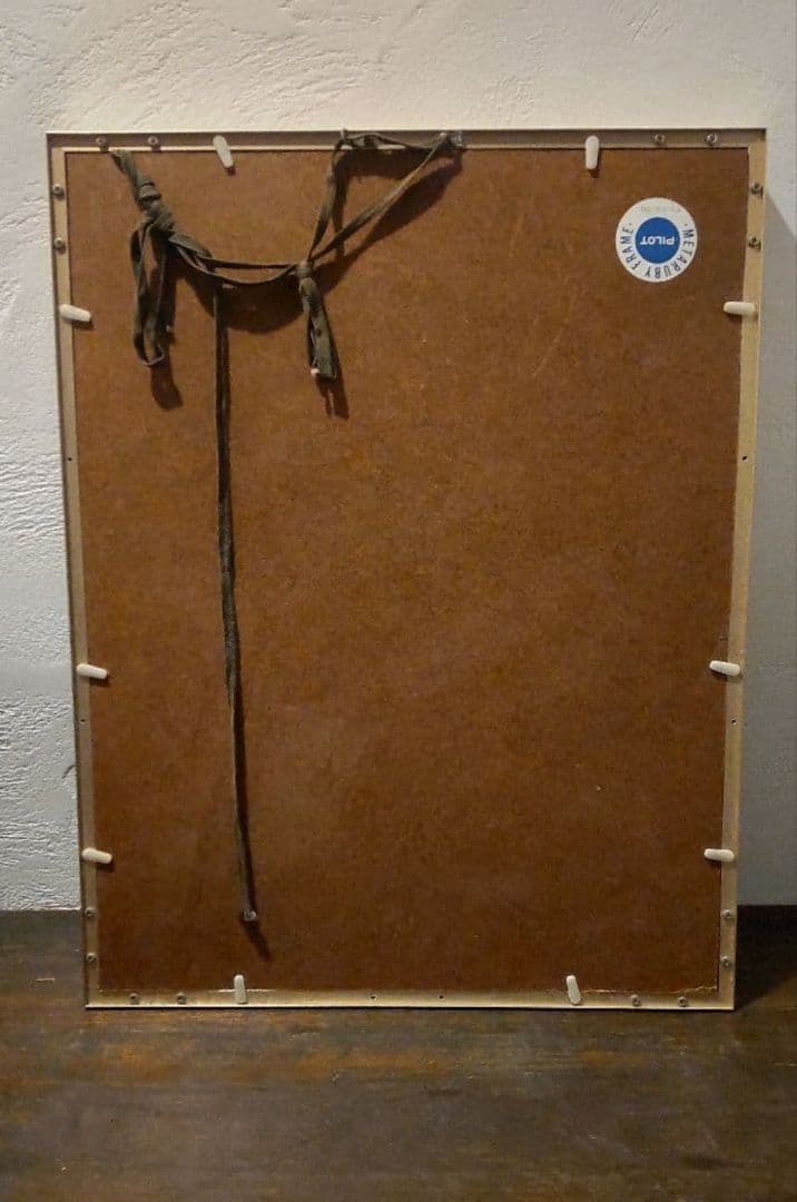 水彩画 女性二人 ピアノ演奏 木製フレーム