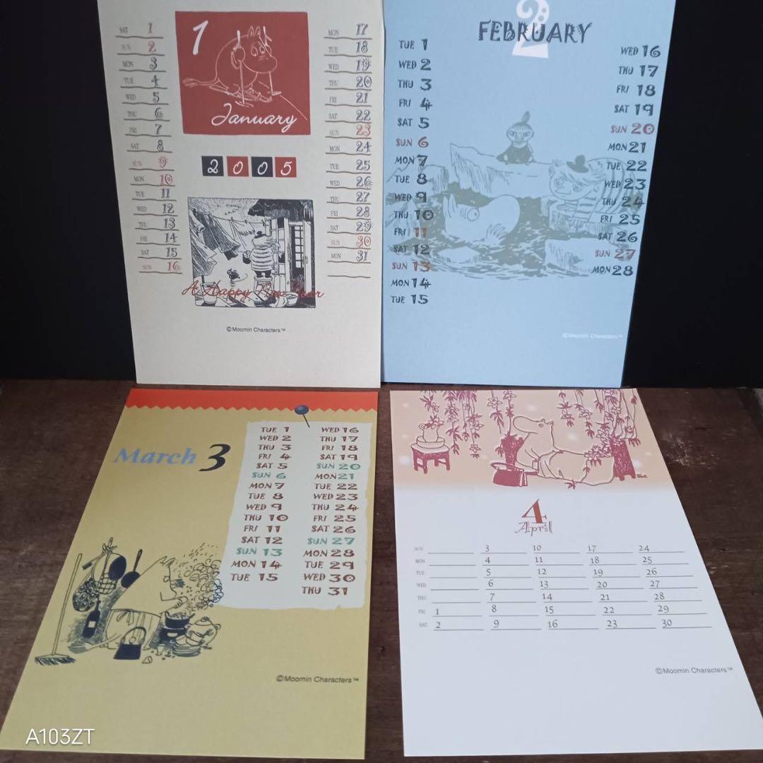 【希少・レトロ】ムーミン原作フィギュア・2005年カレンダー
