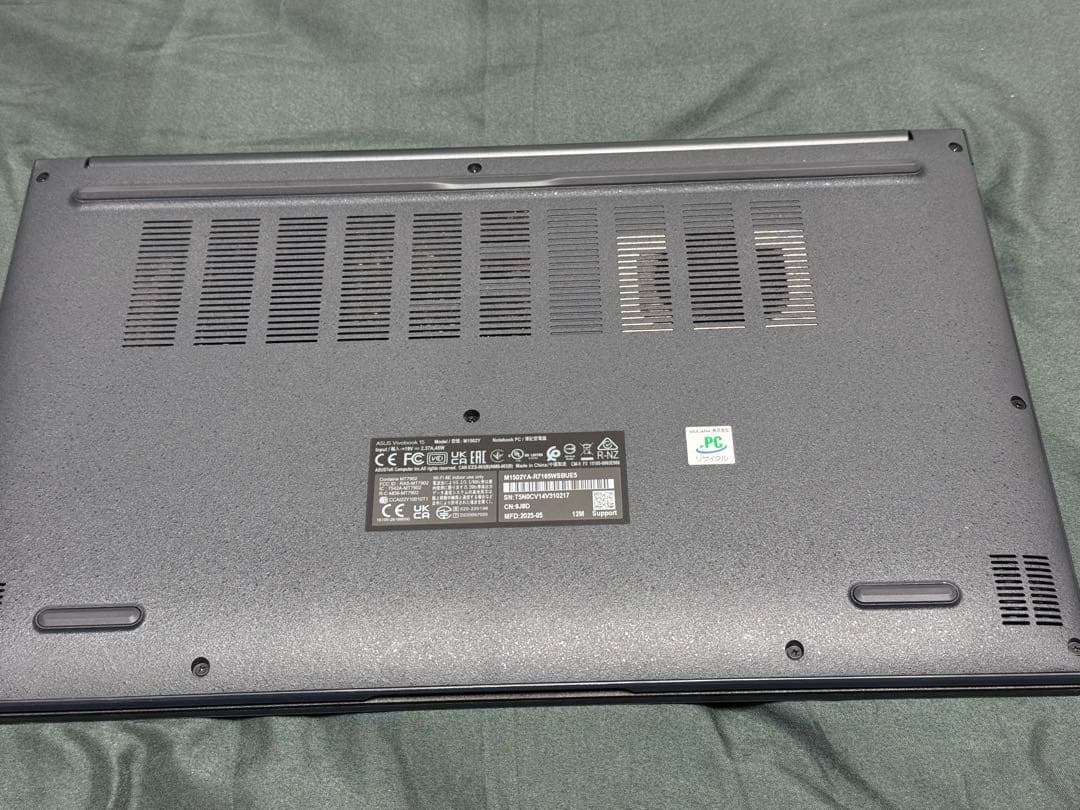 Windowsノート本体 ASUS Vivobook Ryzen 7 5825U 16GB 512GB