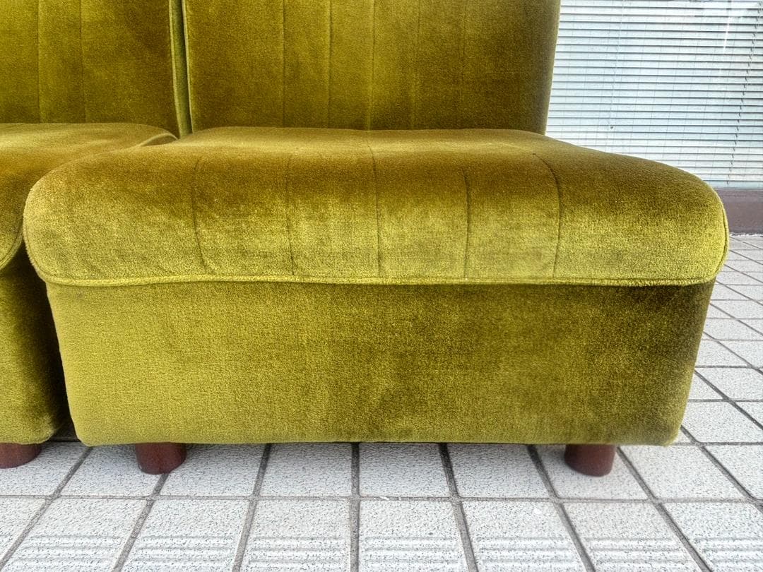 引取限定 レトロモダン 昭和 二人掛け 2シーターソファ 喫茶店