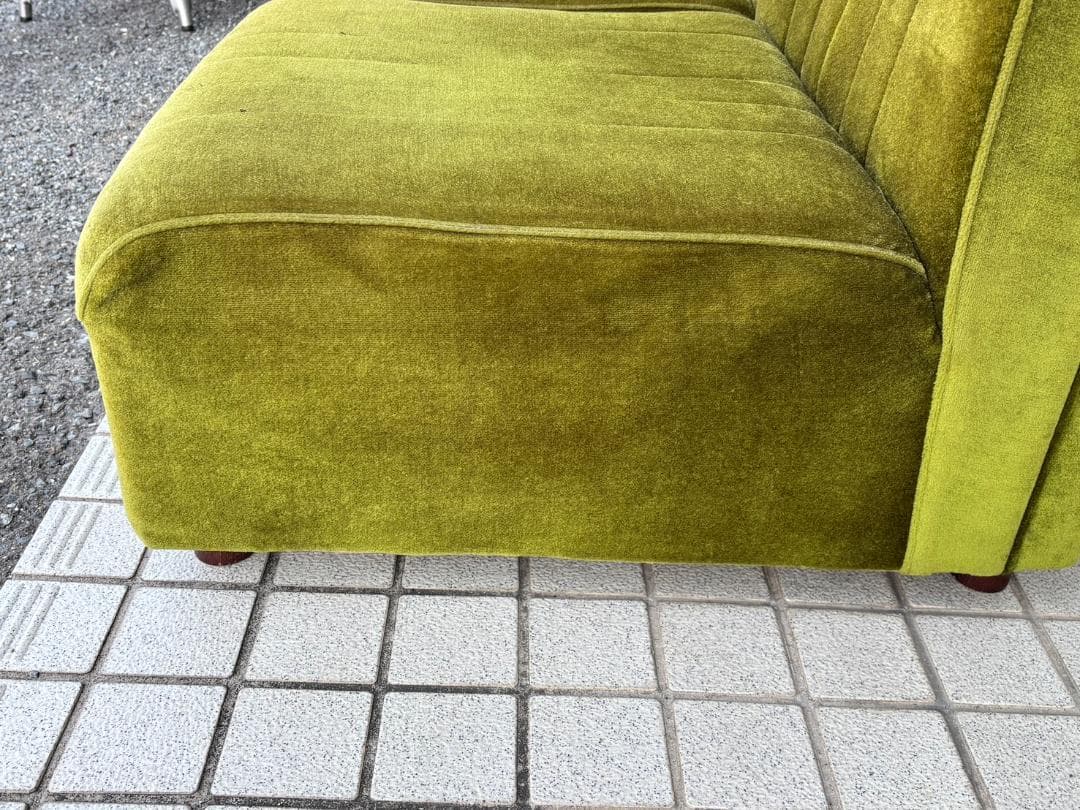 引取限定 レトロモダン 昭和 二人掛け 2シーターソファ 喫茶店