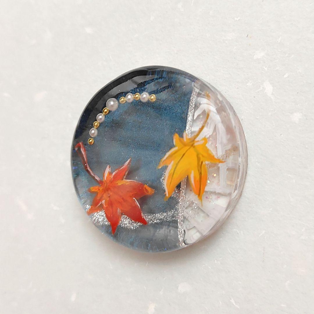 【671】ハンドメイド　レジン　ヘアゴム　ポニーフック　手描き