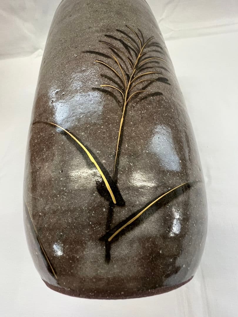 赫土地銹釉尾花画 水指 清閑寺窯 杉田祥平