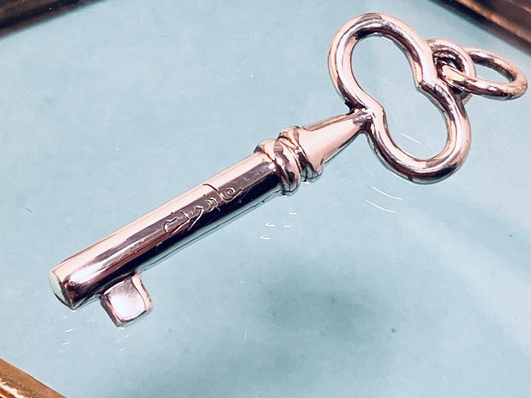 手書きアラビア文字刻印 パレスチナの鍵ペンダント＆喜平チェーン40ｃｍ付