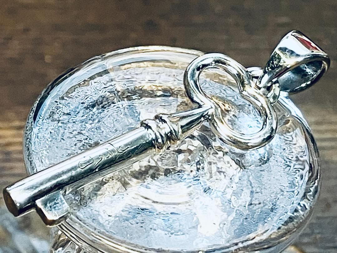 手書きアラビア文字刻印 パレスチナの鍵ペンダント＆喜平チェーン40ｃｍ付