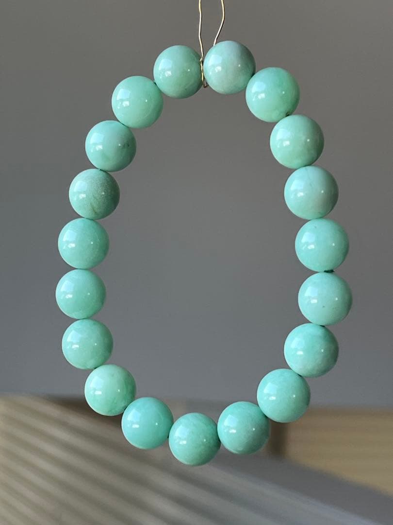 天然石ブレスレット☆高品質！クリソプレーズ１０ｍｍ後半☆癒しカラーが美しい！