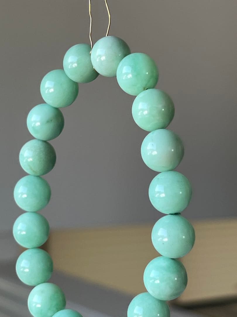 天然石ブレスレット☆高品質！クリソプレーズ１０ｍｍ後半☆癒しカラーが美しい！