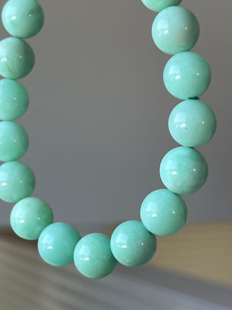 天然石ブレスレット☆高品質！クリソプレーズ１０ｍｍ後半☆癒しカラーが美しい！