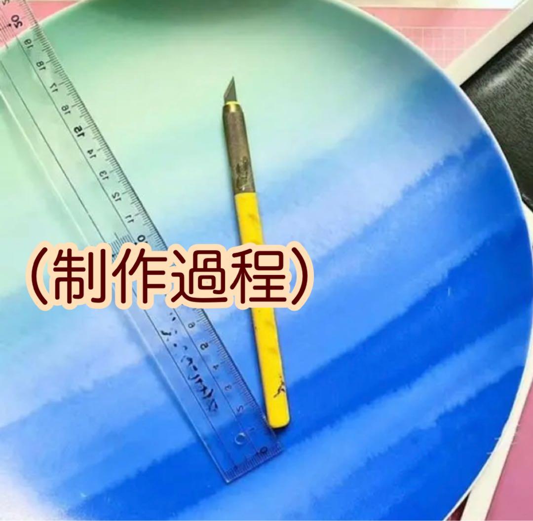 龍神 龍体文字フトマニ図 陶器 縁起物 飾皿 風水 金書き 手書き