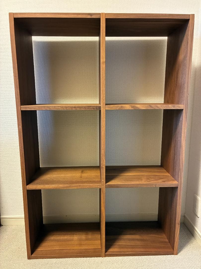 MUJI無印良品　スタッキングシェルフ3段×2列　ウォールナット材_02
