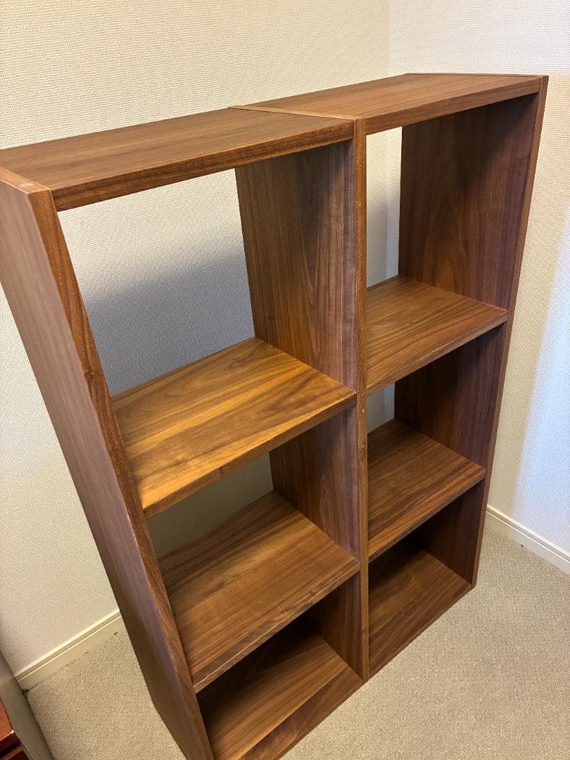 MUJI無印良品　スタッキングシェルフ3段×2列　ウォールナット材_02