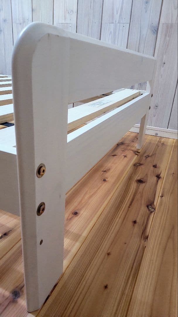 ニトリ ベッド ルカ2 ホワイト木製シングルベッドフレーム