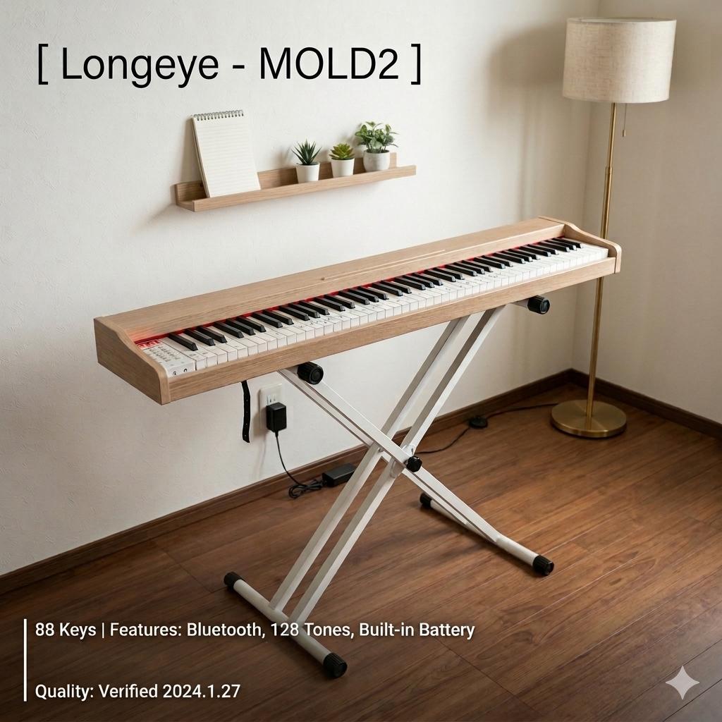 Longeye MOLD2 電子ピアノ 88鍵盤 2024年製 木目調