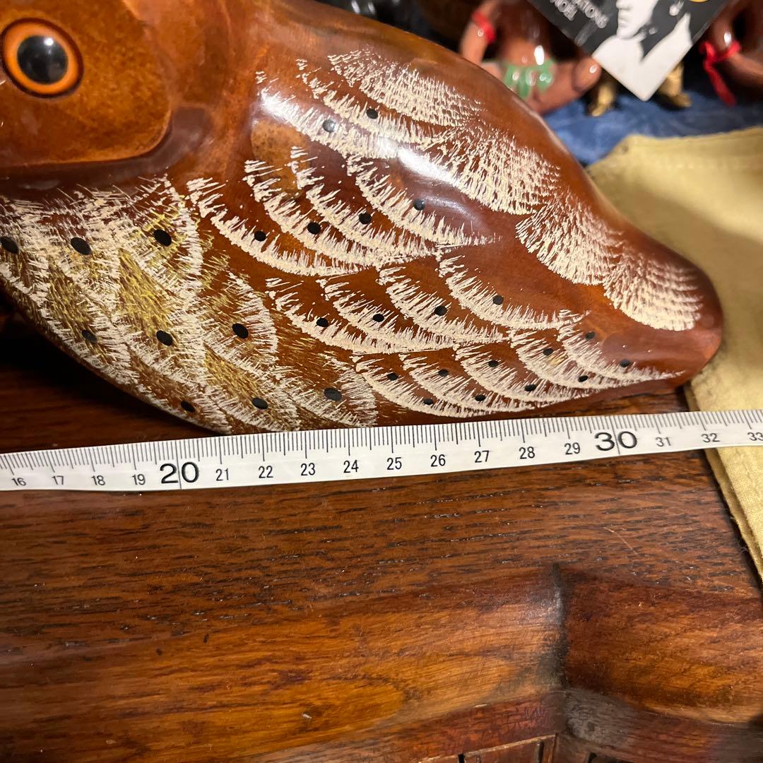 フクロウ　tusbogen 木彫り　梟　鳥　木製