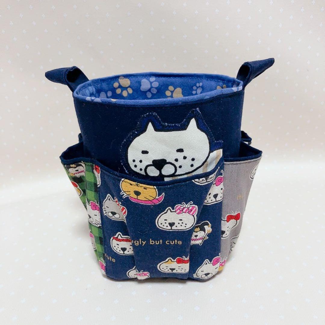 パッチワークグラニーバッグ トートバッグ 猫生地アソート でかねこチャーム付き