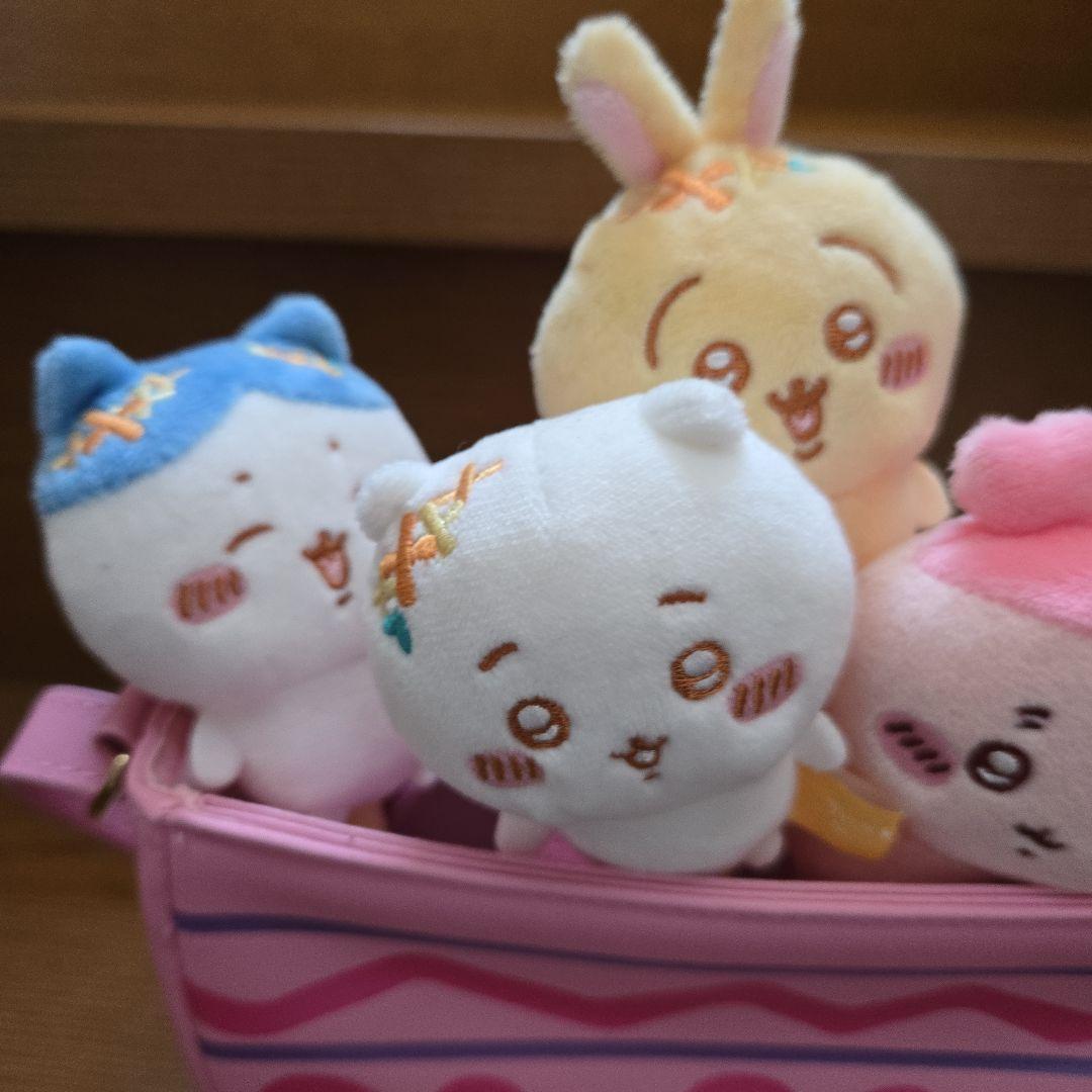 ぬいぐるみボールペン5体セット ハートカップショルダーバッグ入り