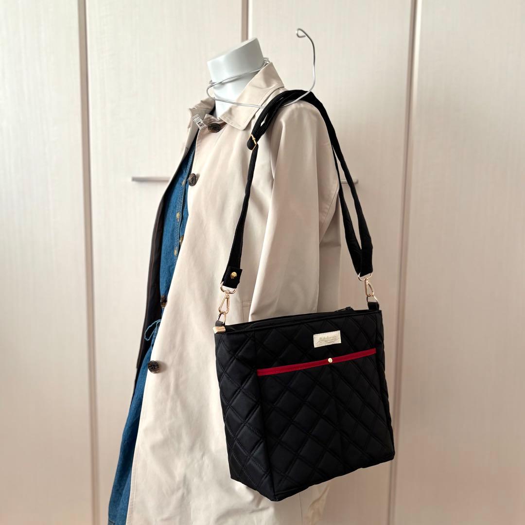 【ゆずLove】サイドポケット付きトートバッグM ファスナー開閉