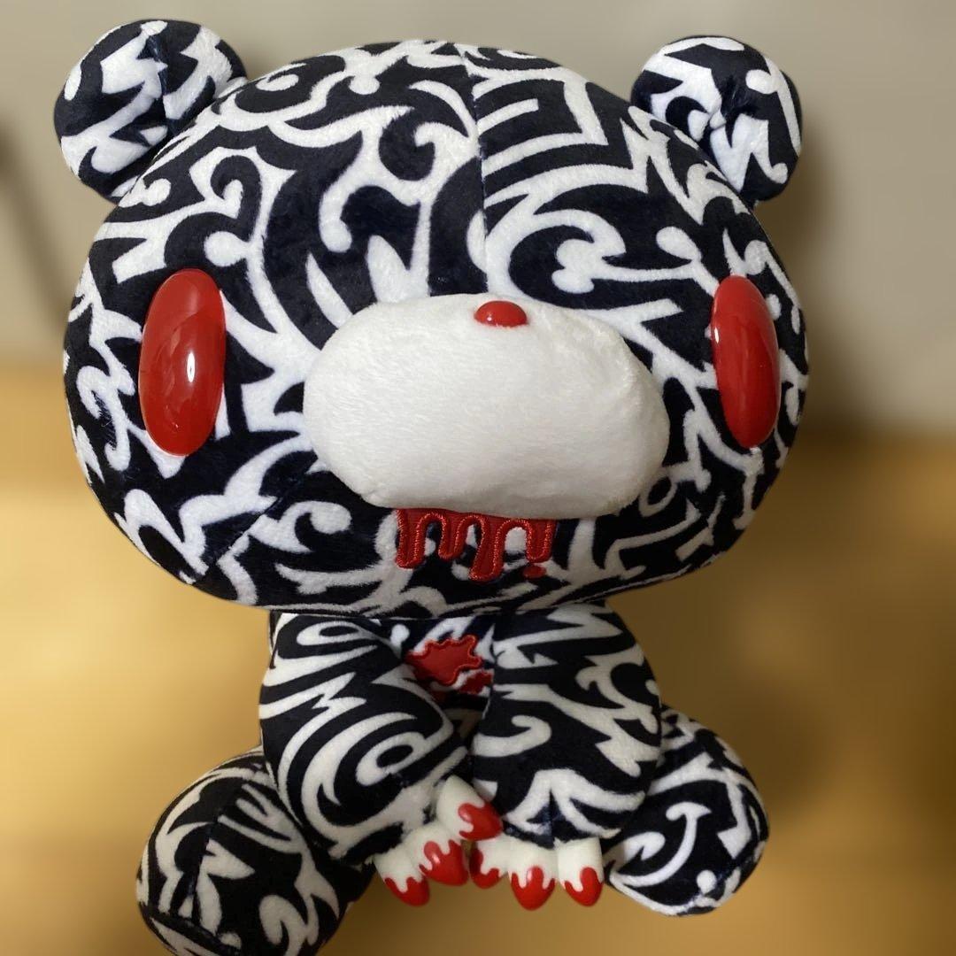 プレミアム限定　クマ型ぬいぐるみ 黒と白の模様