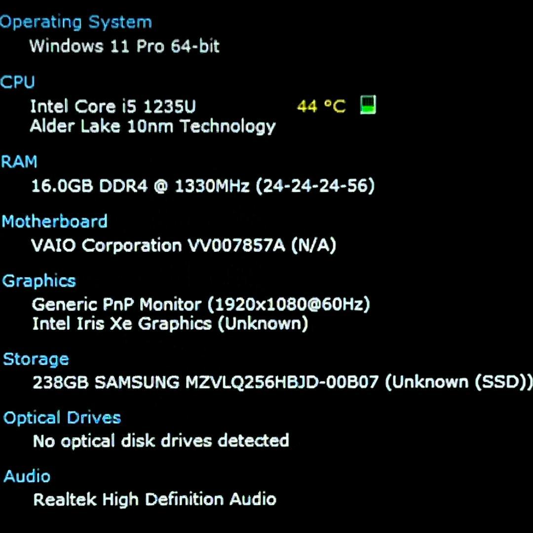 《2022モデル》12世代上級ハイスペック！超速SSD！RAM16GB！VAIO