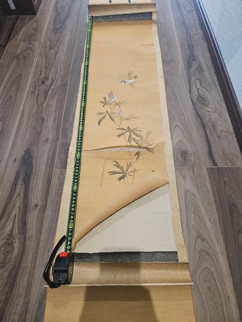 松村景文 花鳥図 三幅対 絹本 掛軸（ジャンク品・要補修）四条派