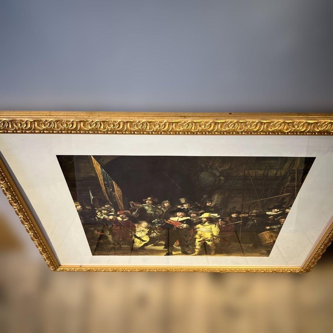 レンブラント 夜警 立体複製名画 絵画 額付き インテリア アート