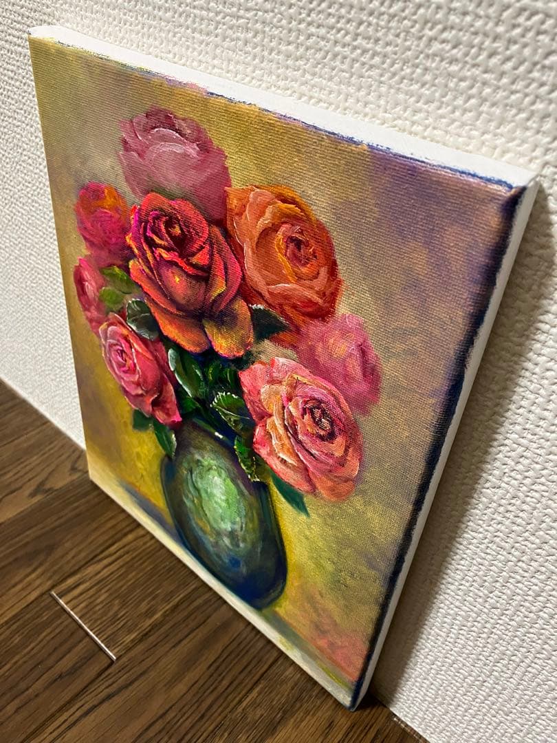 ☆ HaRu 花 バラ 1点物 真作 原画 絵画 油絵 ♪