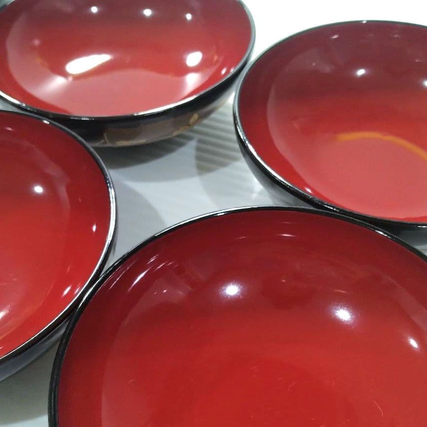 会津塗 漆器 坂本乙造 乙造窯 金彩 蒔絵 蓋付き 汁椀 吸物碗 4客