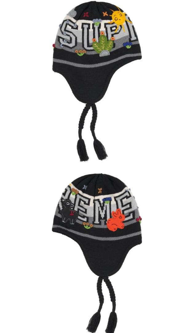個人装備 Supreme Felt Applique Earflap Beanie