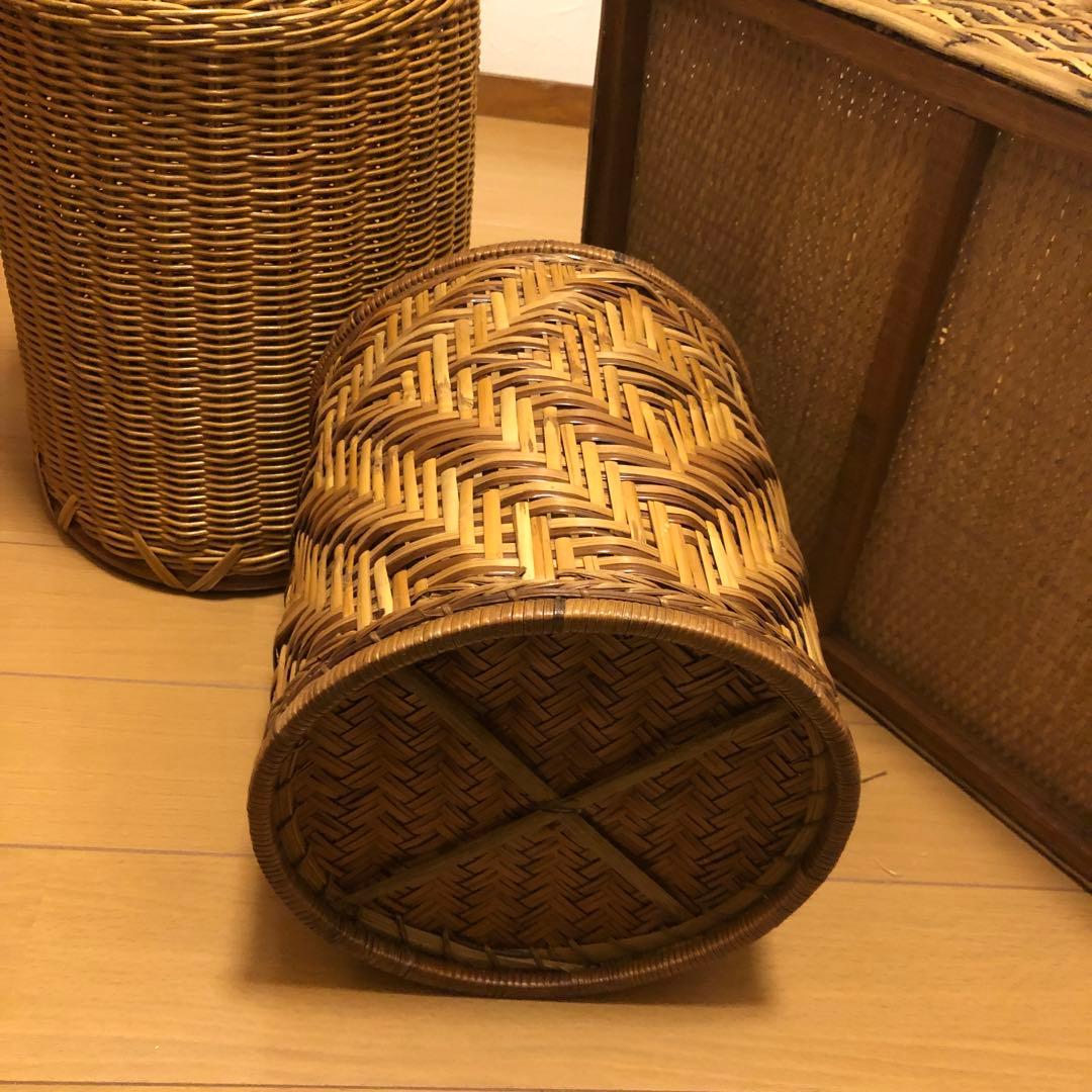 レトロ＊ラタン＊飴色＊籠セット