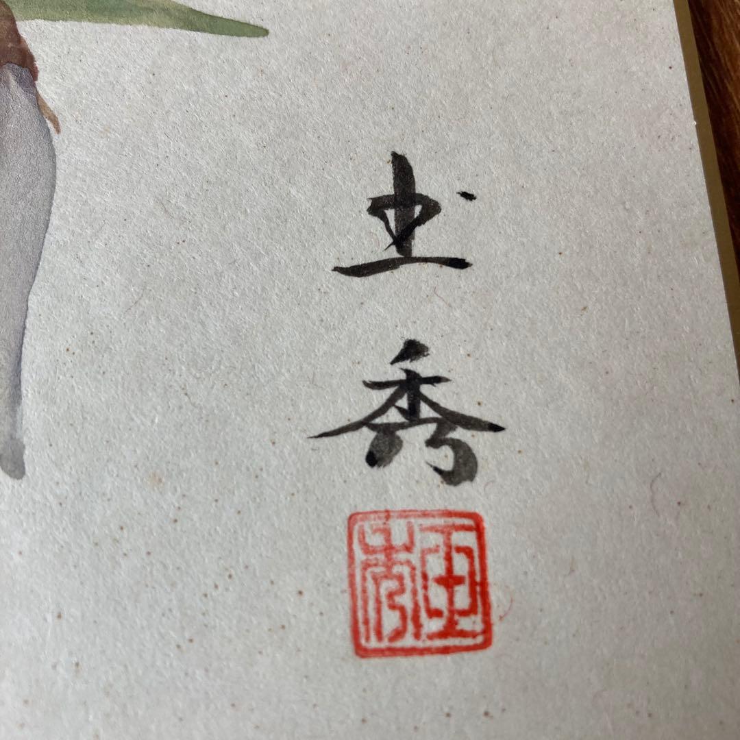 TS73 【肉筆】ミヤマシャジン 色紙絵 落款有 山野草 花の絵 インテリア