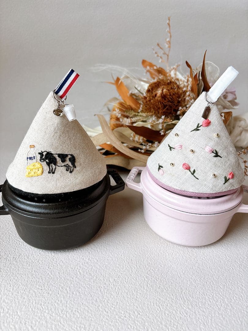 【あきあき】 三角鍋つかみ　ストウブ　ノブミトン【オーダー分】