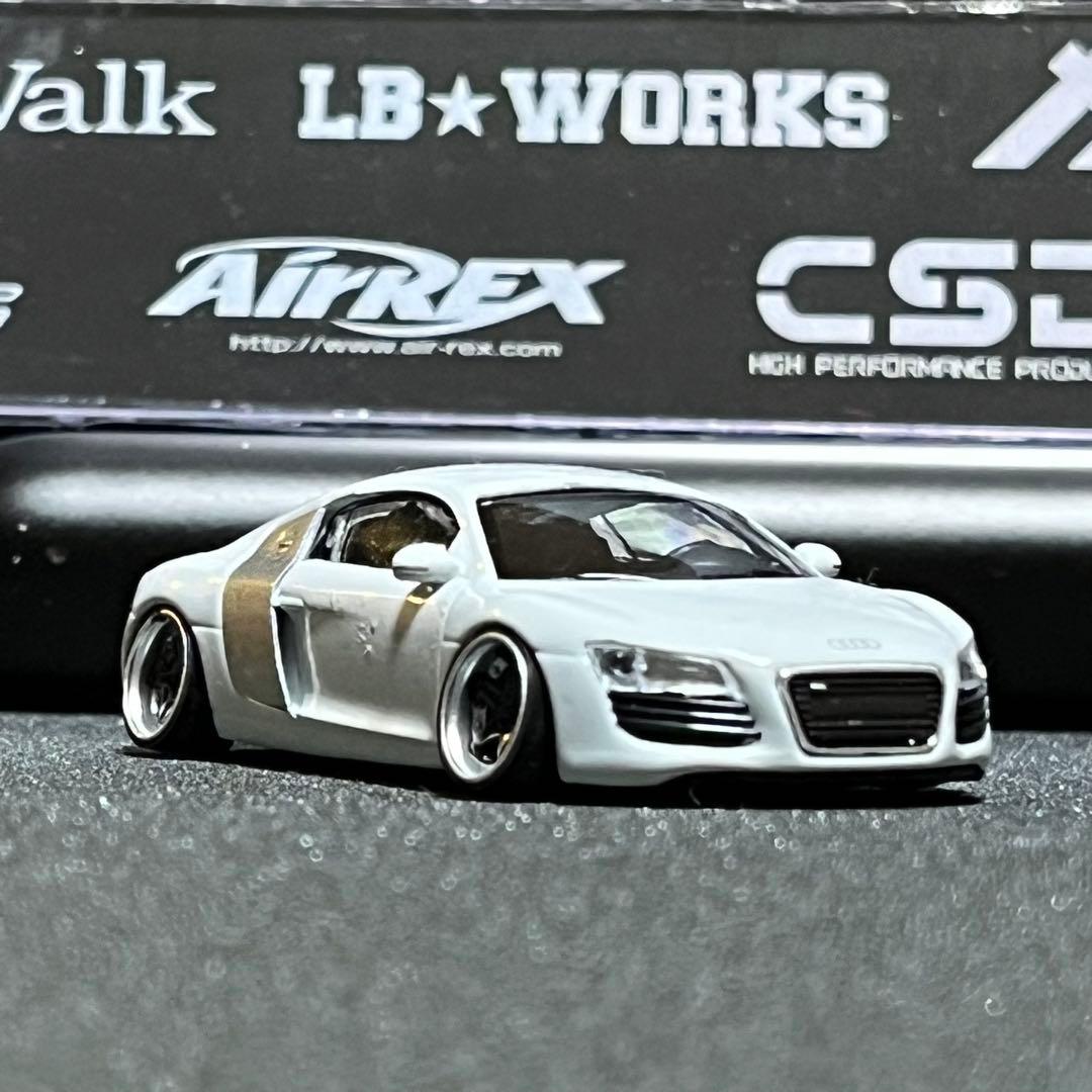 【1/64 カスタム】アウディ R8 京商 ミニカーコレクション ローダウン