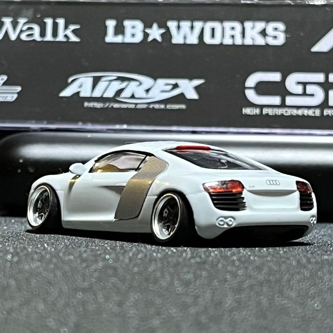 【1/64 カスタム】アウディ R8 京商 ミニカーコレクション ローダウン