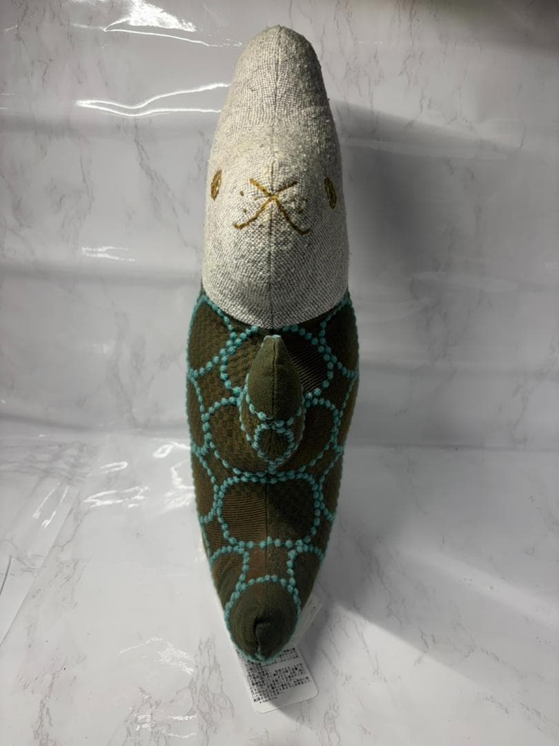 タグ付き ミナペルホネン コウサギクッション グレー ぬいぐるみ