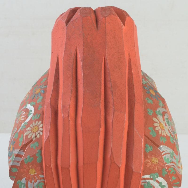 奈良人形師　染川宗進作　一刀彫　「猩々」　置物　共箱　C　9949