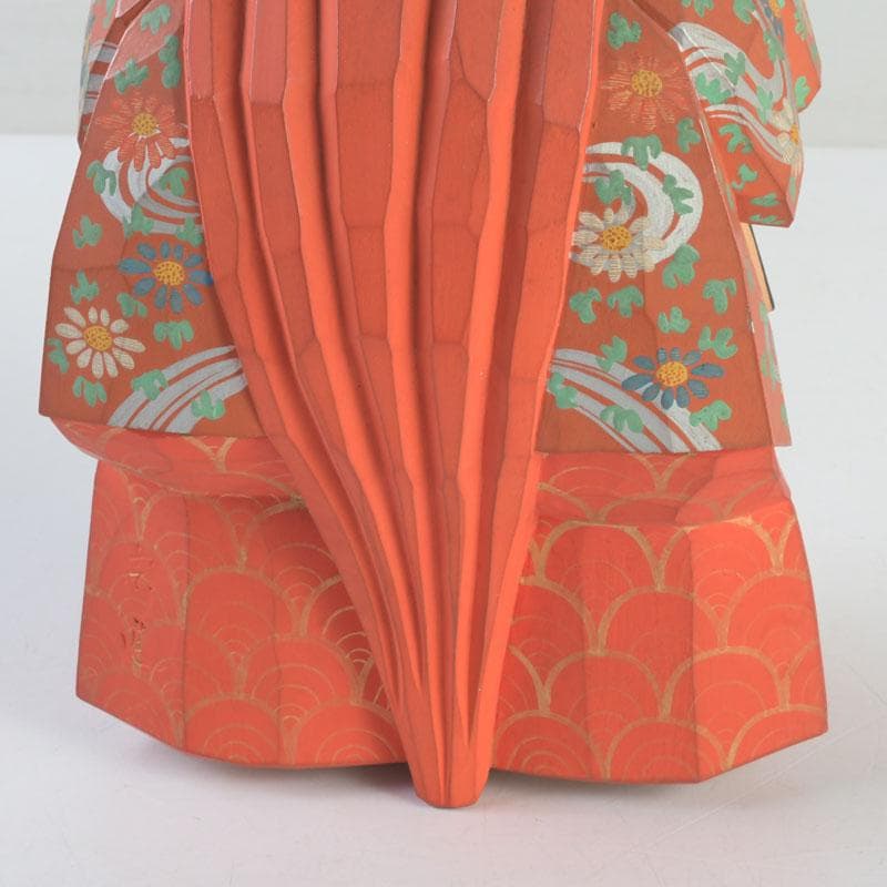 奈良人形師　染川宗進作　一刀彫　「猩々」　置物　共箱　C　9949