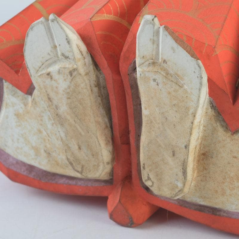 奈良人形師　染川宗進作　一刀彫　「猩々」　置物　共箱　C　9949