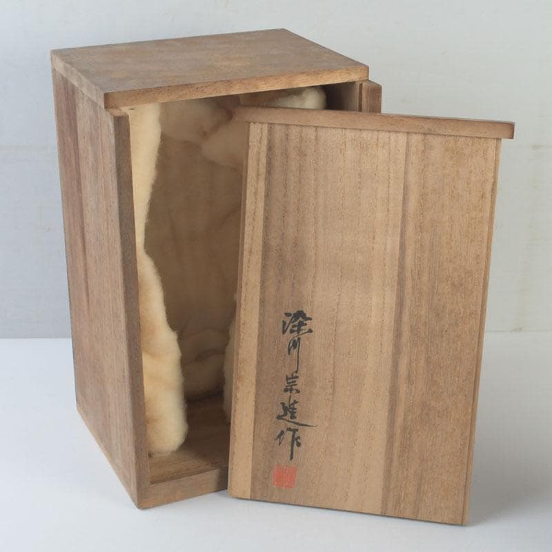 奈良人形師　染川宗進作　一刀彫　「猩々」　置物　共箱　C　9949